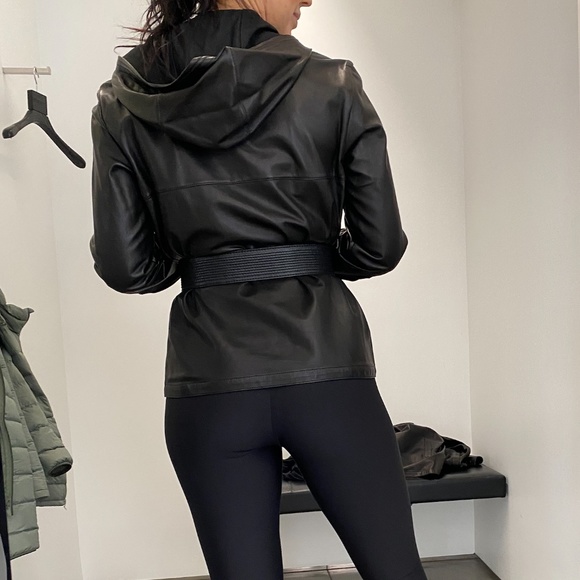 YSL Saint Laurent Leather Jacket Hoodie rare - Picture 2 of 7